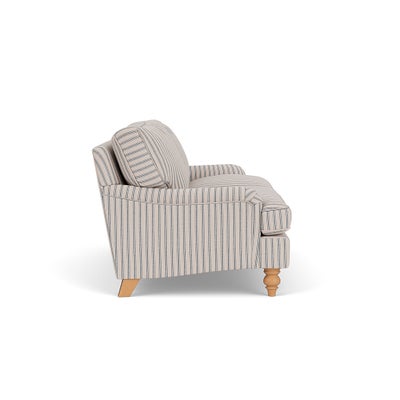 3 Seater Sofa - Indigo - Kingham Stripe