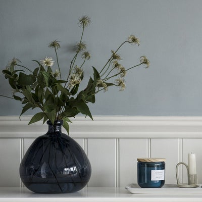 Simplicity Blown Glass Vase 23cm - Petrol Blue