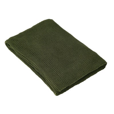 Chunky Knit Throw Forest Green