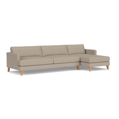 Chaise Extra Large Right Hand - Natural - Herringbone Weave