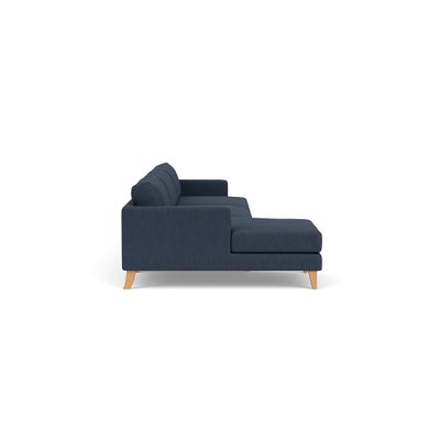 Chaise Extra Large Left Hand - Indigo - Luxury Italian Linen