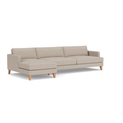 Chaise Extra Large Left Hand - Natural - Luxury Italian Linen