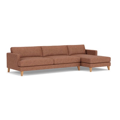Chaise Extra Large Right Hand - Brick Marl - Aquaclean Oxford