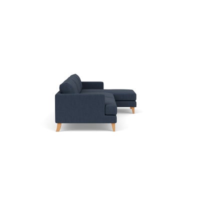 Chaise Extra Large Right Hand - Indigo - Luxury Italian Linen