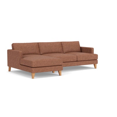 Chaise Large Left Hand - Brick Marl - Aquaclean Oxford