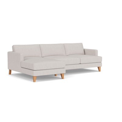 Chaise Large Left Hand - Soft White - Luxury Italian Linen