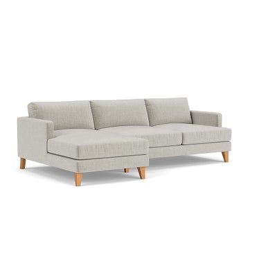 Chaise Large Left Hand - Grey Mist - Eco Chenille