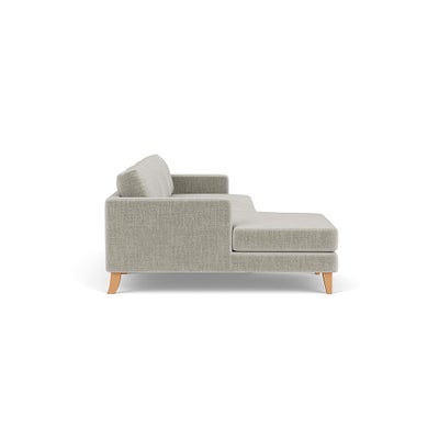 Chaise Large Left Hand - Grey Mist - Eco Chenille
