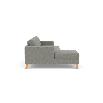 Chaise Large Left Hand - Grey marl - Rustic weave