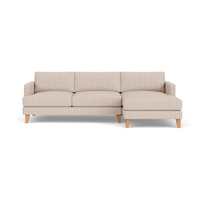 Chaise Large Right Hand - Flax - Kingham Stripe