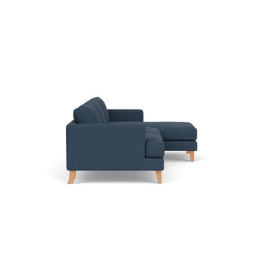 Chaise Large Right Hand - Indigo - House linen mix