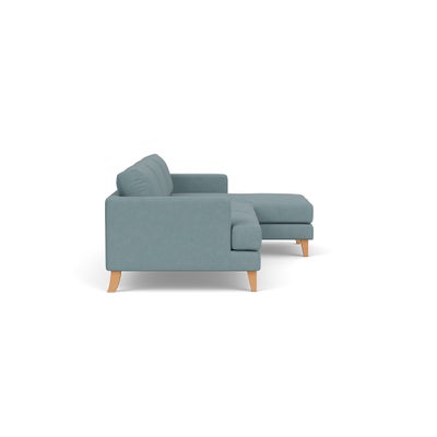 Chaise Large Right Hand - Sky blue - House linen mix