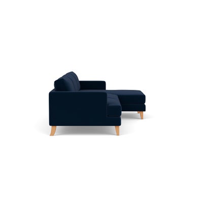 Chaise Large Right Hand - Deep blue - Matt Velvet