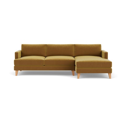 Chaise Large Right Hand - Mustard - Matt Velvet