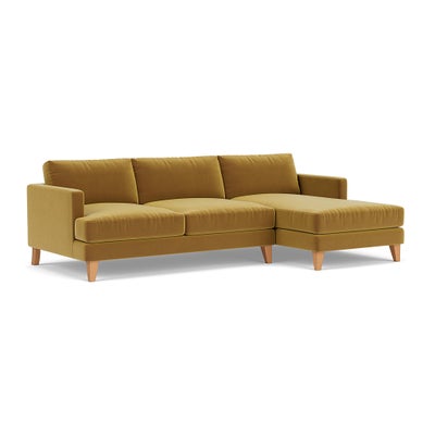 Chaise Large Right Hand - Mustard - Matt Velvet