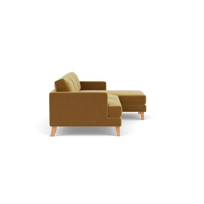 Chaise Large Right Hand - Mustard - Matt Velvet