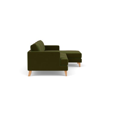 Chaise Large Right Hand - Forest Green - Matt Velvet