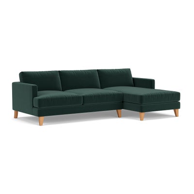 Chaise Large Right Hand - Lake - Matt Velvet