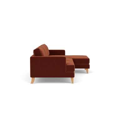 Chaise Large Right Hand - Brick - Matt Velvet