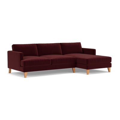 Chaise Large Right Hand - Dark Rosehip - Matt Velvet