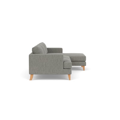 Chaise Large Right Hand - Grey marl - Rustic weave