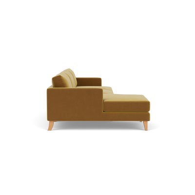 Chaise Large Left Hand - Mustard - Matt Velvet
