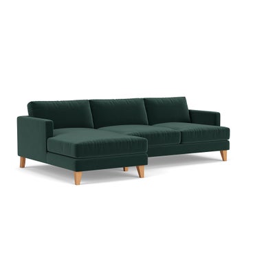 Chaise Large Left Hand - Lake - Matt Velvet