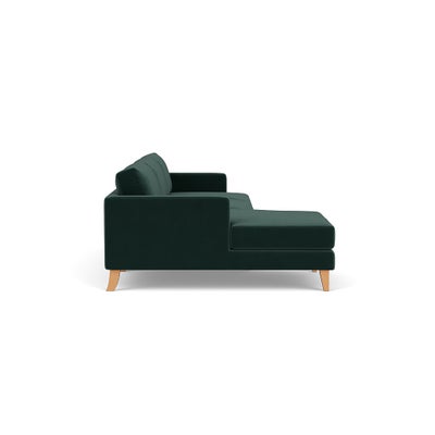 Chaise Large Left Hand - Lake - Matt Velvet