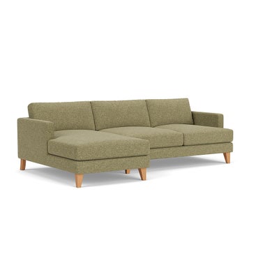 Chaise Large Left Hand - Sage - Aquaclean Oxford