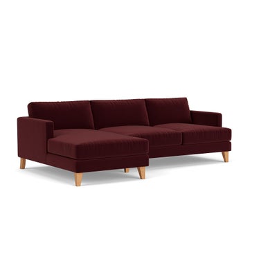 Chaise Large Left Hand - Dark Rosehip - Matt Velvet