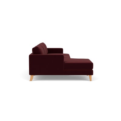 Chaise Large Left Hand - Dark Rosehip - Matt Velvet
