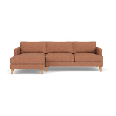 Chaise Large Left Hand - Brick - Herringbone Weave