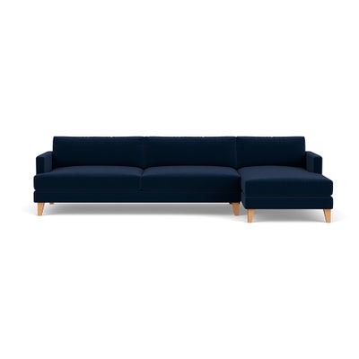 Chaise Extra Large Right Hand - Deep blue - Matt Velvet