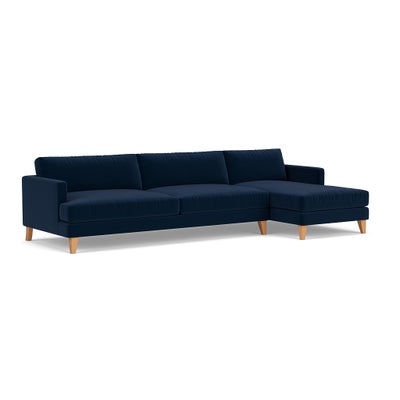 Chaise Extra Large Right Hand - Deep blue - Matt Velvet