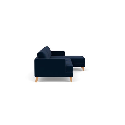 Chaise Extra Large Right Hand - Deep blue - Matt Velvet