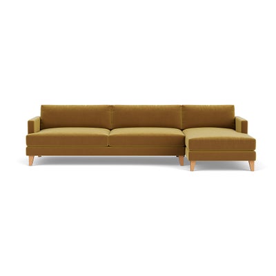 Chaise Extra Large Right Hand - Mustard - Matt Velvet
