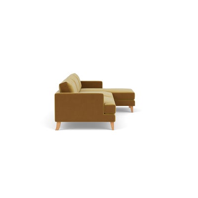 Chaise Extra Large Right Hand - Mustard - Matt Velvet