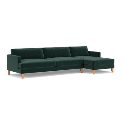 Chaise Extra Large Right Hand - Lake - Matt Velvet
