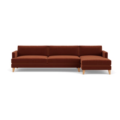 Chaise Extra Large Right Hand - Brick - Matt Velvet