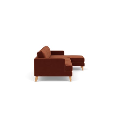 Chaise Extra Large Right Hand - Brick - Matt Velvet