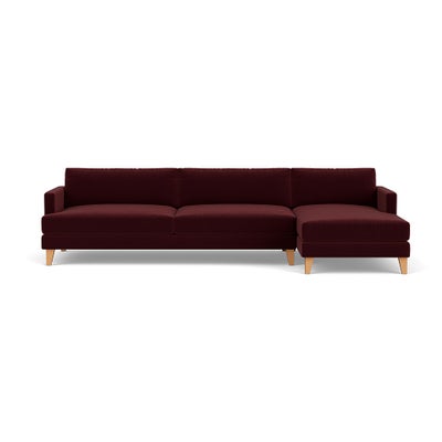 Chaise Extra Large Right Hand - Dark Rosehip - Matt Velvet