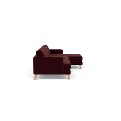 Chaise Extra Large Right Hand - Dark Rosehip - Matt Velvet