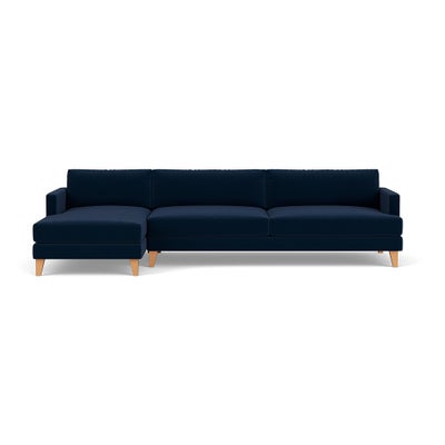 Chaise Extra Large Left Hand - Deep blue - Matt Velvet