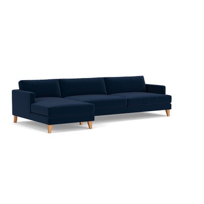 Chaise Extra Large Left Hand - Deep blue - Matt Velvet