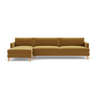 Chaise Extra Large Left Hand - Mustard - Matt Velvet