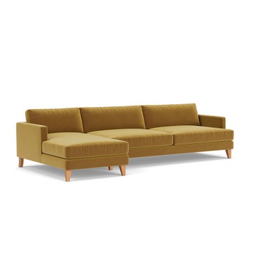 Chaise Extra Large Left Hand - Mustard - Matt Velvet