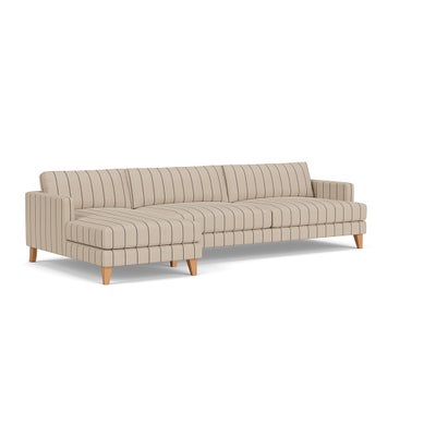 Chaise Extra Large Left Hand - Charcoal - Compton Stripe