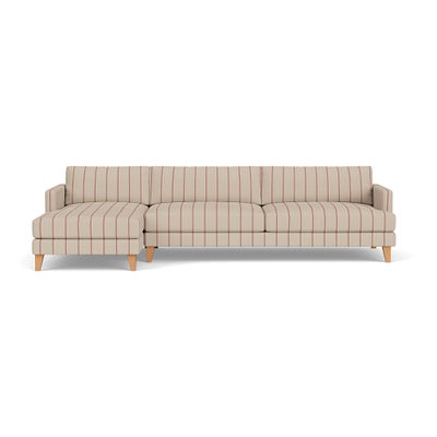 Chaise Extra Large Left Hand - Raspberry - Compton Stripe