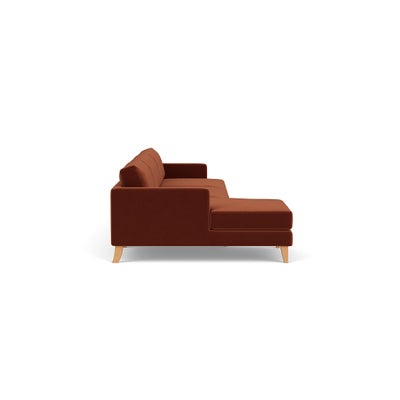 Chaise Extra Large Left Hand - Brick - Matt Velvet