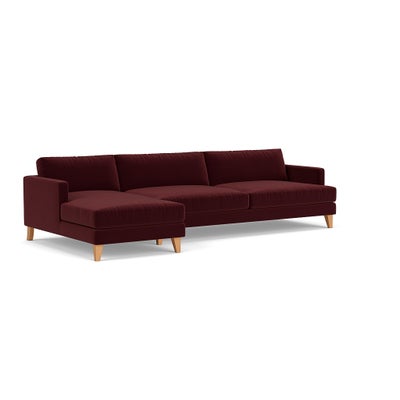 Chaise Extra Large Left Hand - Dark Rosehip - Matt Velvet